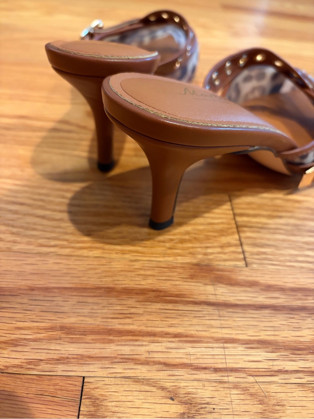 Martina Monteiro Brown Leopard-Print Pointed Mule with Buckle Detail - Picture 6 of 9